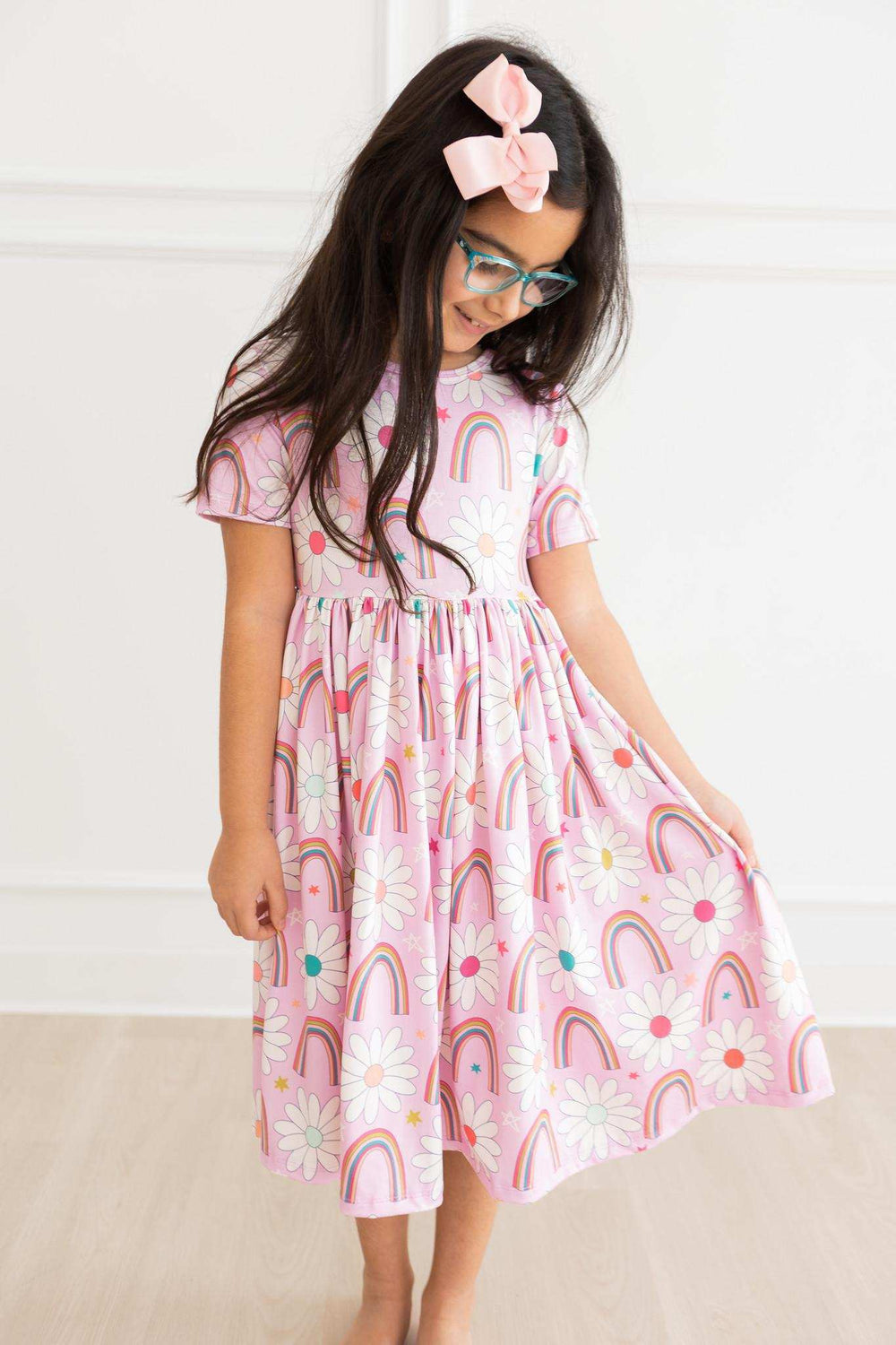 Rainbow Daisies S/S Twirl Dress - Mila & Rose ® - Flyclothing LLC