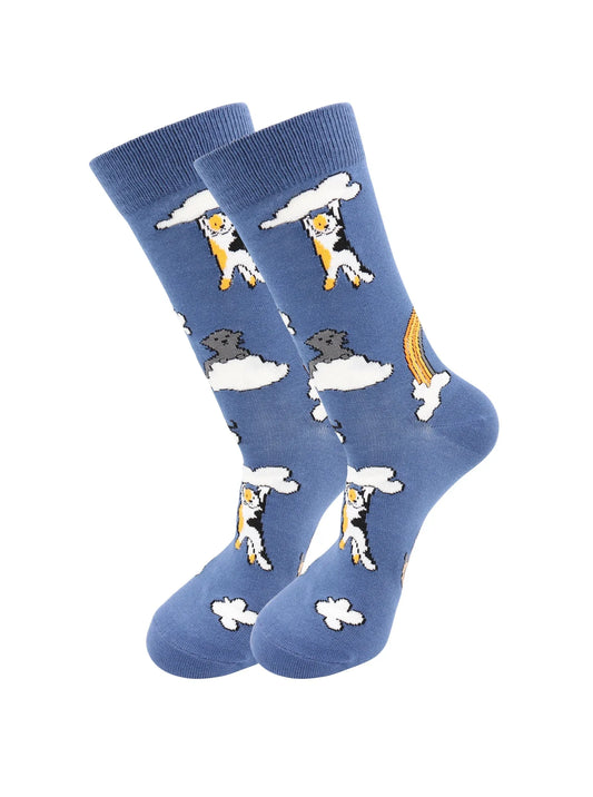 Cloud Rainbow Cats Socks - Comfy Cotton for Men & Women - Real Sic - Flyclothing LLC