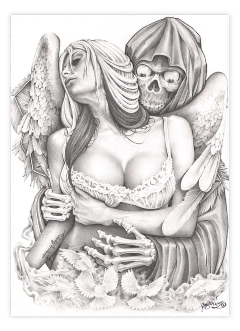 Black Market Art Company Reaper Embrace Print - Black Market Art Company - Flyclothing LLC