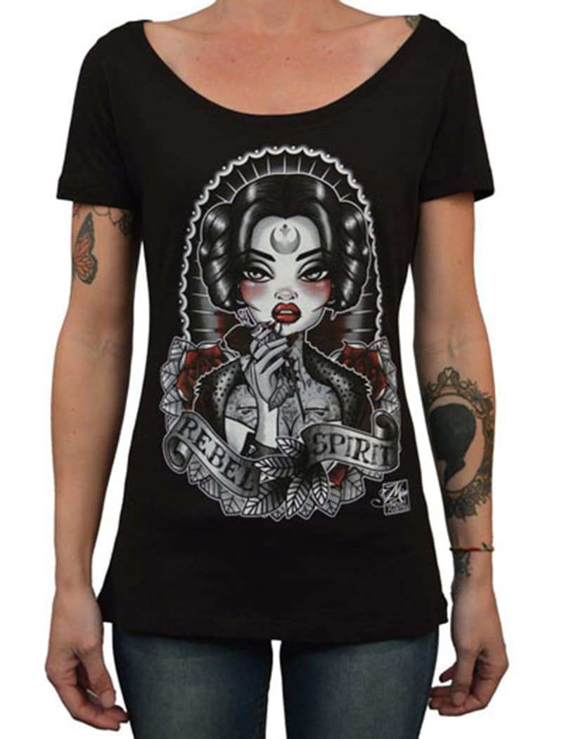 Black Market Art Company Rebel Spirit Women's Scoop Neck T-Shirt - Black Market Art Company - Flyclothing LLC