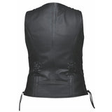 Rebel Lace - Ladies Premium Leather Vest - Unik Just for Bikers - Flyclothing LLC
