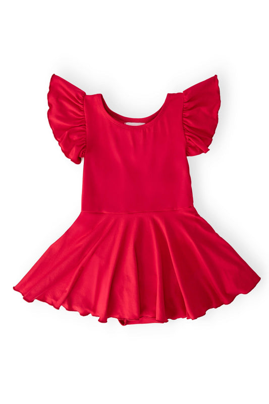 Red S/S Twirl Leotard - Mila & Rose ® - Flyclothing LLC