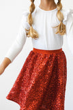 Red Sequin Twirl Skort - Mila & Rose ® - Flyclothing LLC