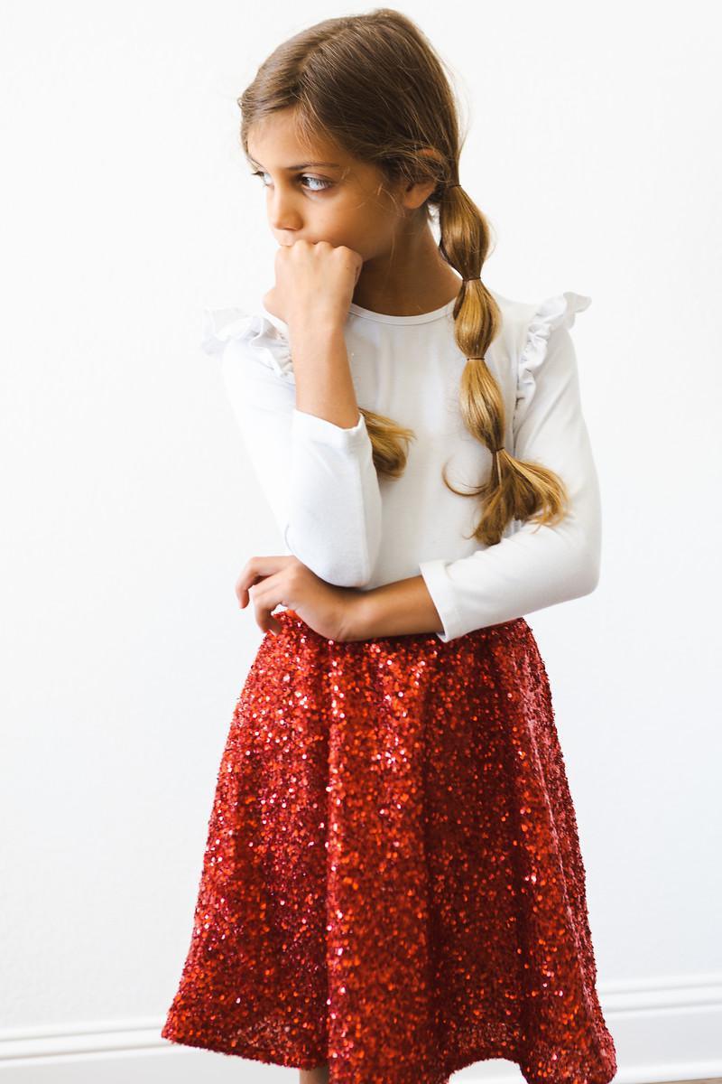 Red Sequin Twirl Skort - Mila & Rose ® - Flyclothing LLC