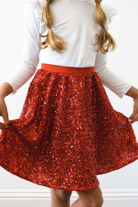 Red Sequin Twirl Skort - Mila & Rose ® - Flyclothing LLC