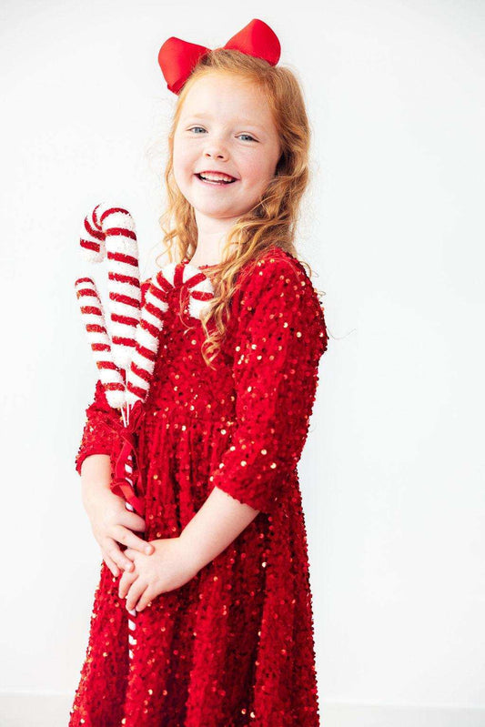 Red Velvet Sequin Dress - Mila & Rose ® - Flyclothing LLC