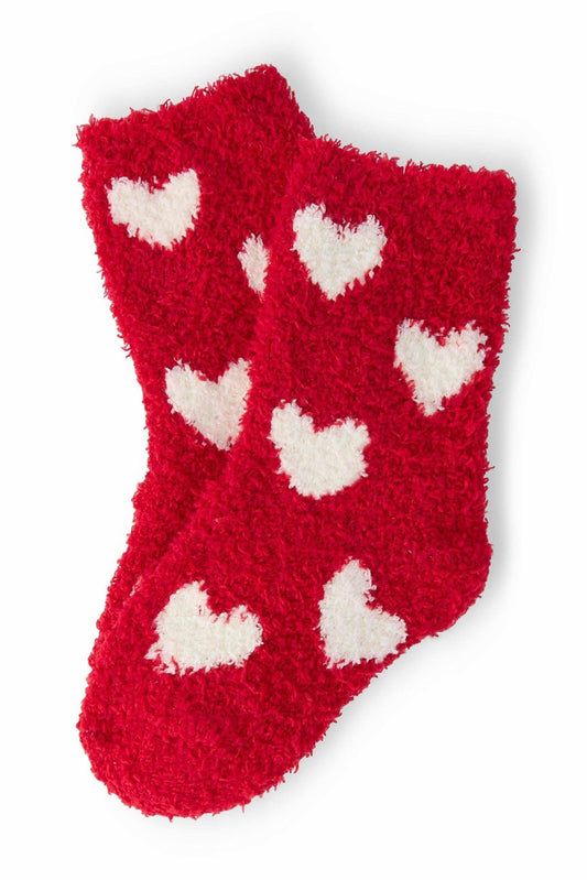 Red/Coconut Heart Cozy Socks - Mila & Rose ® - Flyclothing LLC