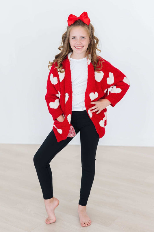 Red/Coconut Heart Cozy Cardigan - Mila & Rose ® - Flyclothing LLC