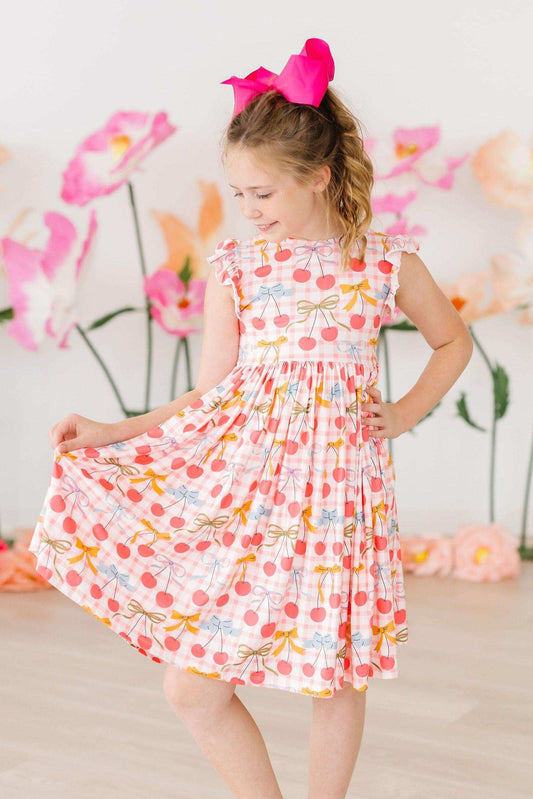 Retro Picnic Flutter Sleeve Twirl Dress - Mila & Rose ® - Flyclothing LLC