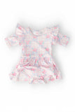 Ribbons & Roses 3/4 Sleeve Flutter Twirl Bodysuit - Mila & Rose ® - Flyclothing LLC