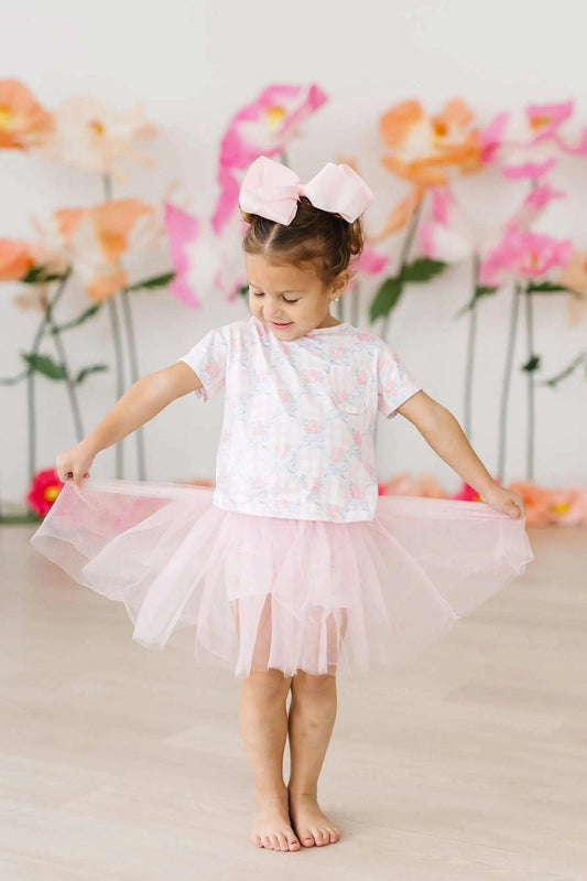 Ribbons & Roses Ruffle Pocket Tee - Mila & Rose ® - Flyclothing LLC