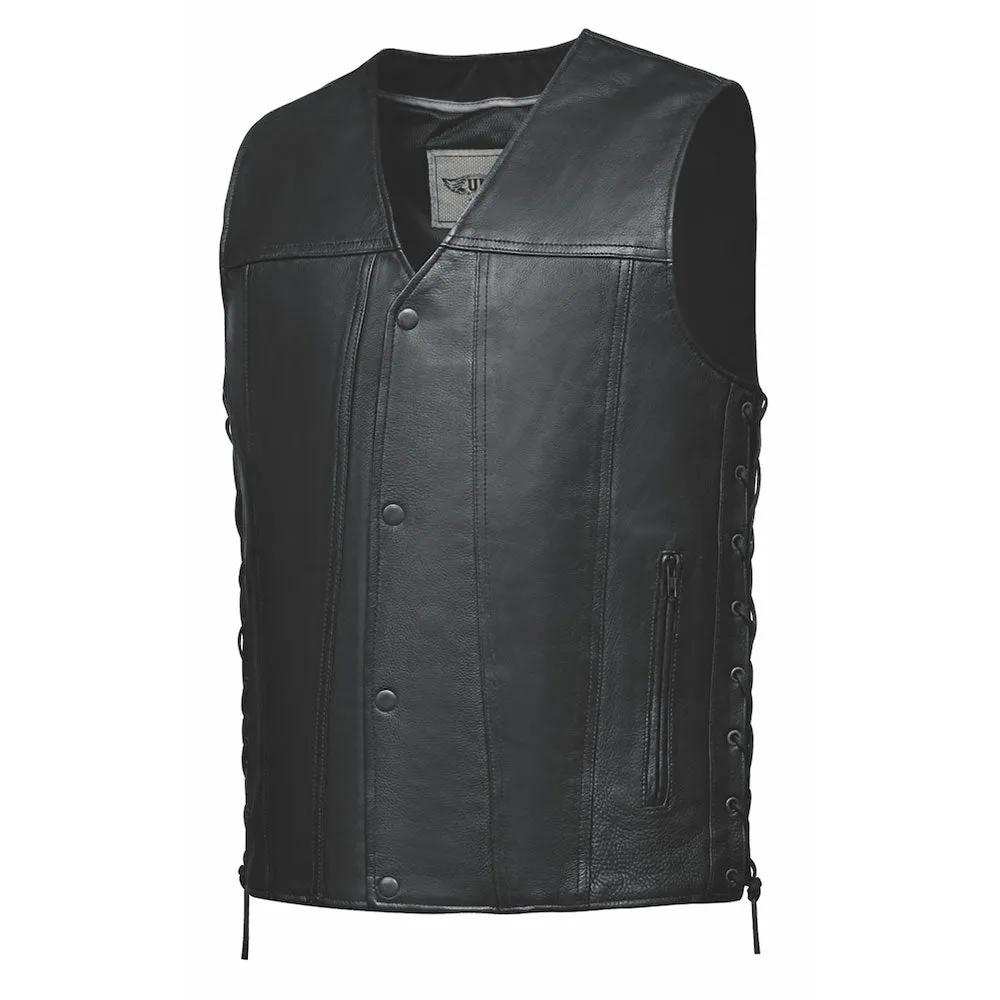 Rifleman - Mens Premium Leather Vest - Unik Just for Bikers - Flyclothing LLC