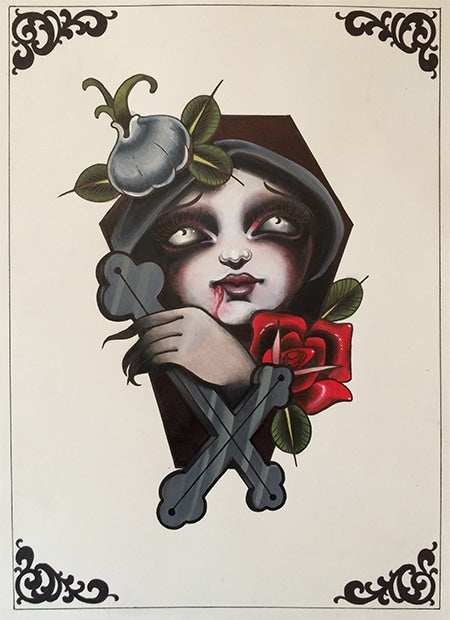 Black Market Art Company Rose and Cross Print - Black Market Art Company - Flyclothing LLC