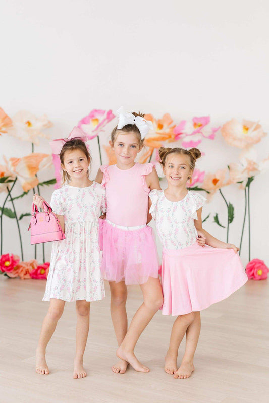 Rosie Posie S/S Flutter Sleeve Leotard - Mila & Rose ® - Flyclothing LLC