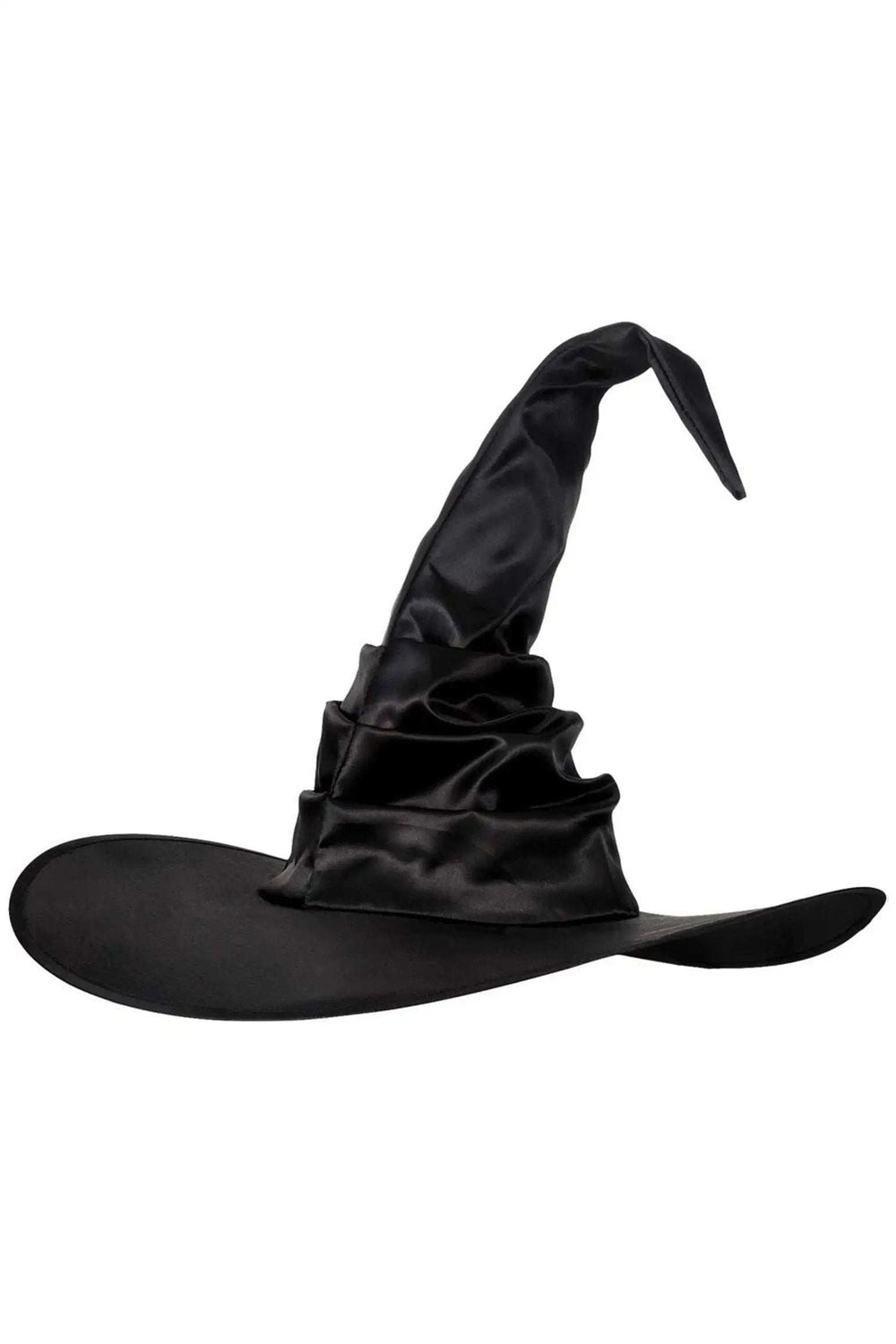 Daisy Corsets Black Satin Ruched Witch Hat - Daisy Corsets - Flyclothing LLC
