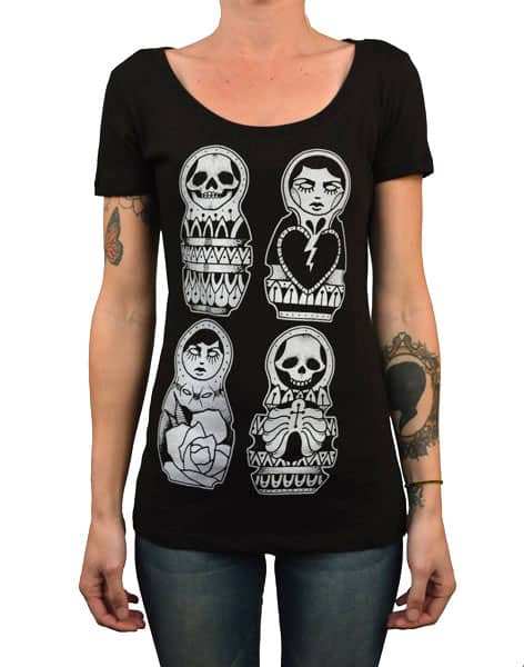 Black Market Art Company Russian Dolls Women's Scoop Neck T-Shirt - Black Market Art Company - Flyclothing LLC