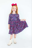 Flower Farm 3/4 Sleeve Pocket Twirl Dress - Mila & Rose ® - Flyclothing LLC