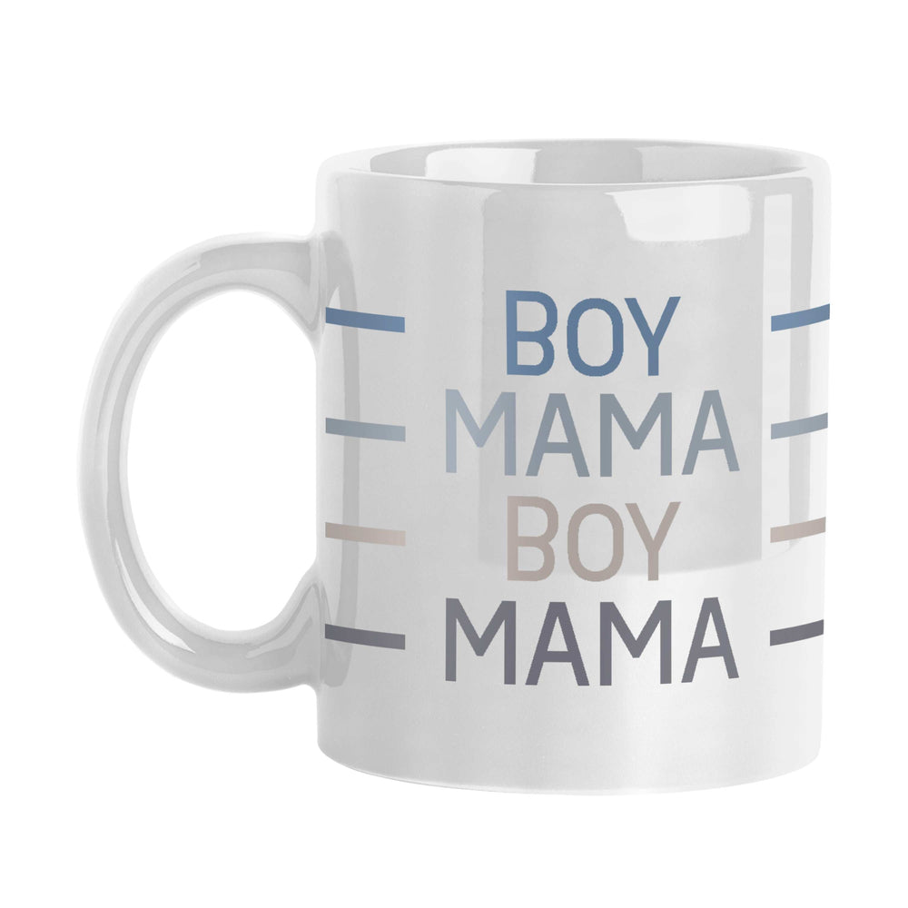 Mothers Day 11oz Boy Mama White Sublimated Mug - Logo Brands - Flyclothing LLC