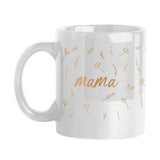 Mothers Day 15oz Mama with Repeating Flowers White Sublimated Mug - Logo Brands - Flyclothing LLC