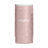 Mothers Day 12oz Mama with Repeating Flowers Dusk Powdercoat SlimCan Coolie - Logo Brands - Flyclothing LLC