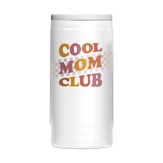 Mothers Day 12oz Cool Mom Club White Powdercoat SlimCan Coolie - Logo Brands - Flyclothing LLC