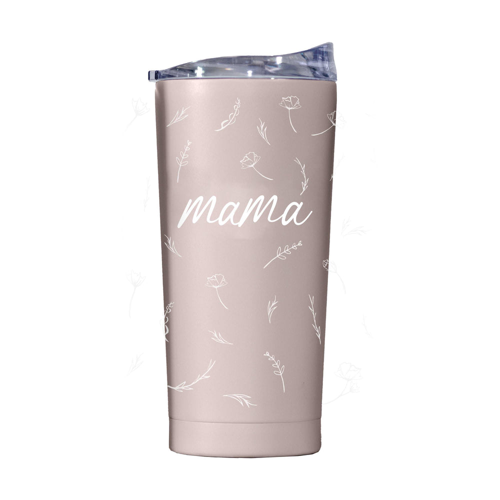Mothers Day 20oz Mama with Repeating Flowers Dusk Powder Coat Tumbler - Logo Brands - Flyclothing LLC