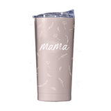 Mothers Day 20oz Mama with Repeating Flowers Dusk Powder Coat Tumbler - Logo Brands - Flyclothing LLC