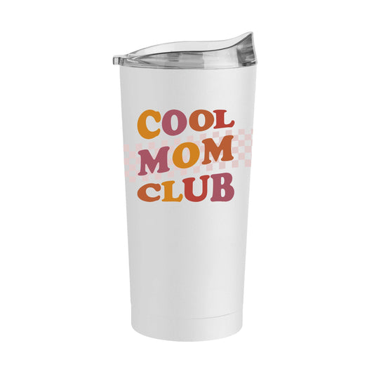 Mothers Day 20oz Cool Mom Club White Powder Coat Tumbler - Logo Brands - Flyclothing LLC
