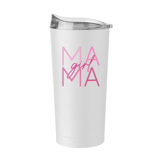 Mothers Day 20oz Girl Mama White Powder Coat Tumbler - Logo Brands - Flyclothing LLC