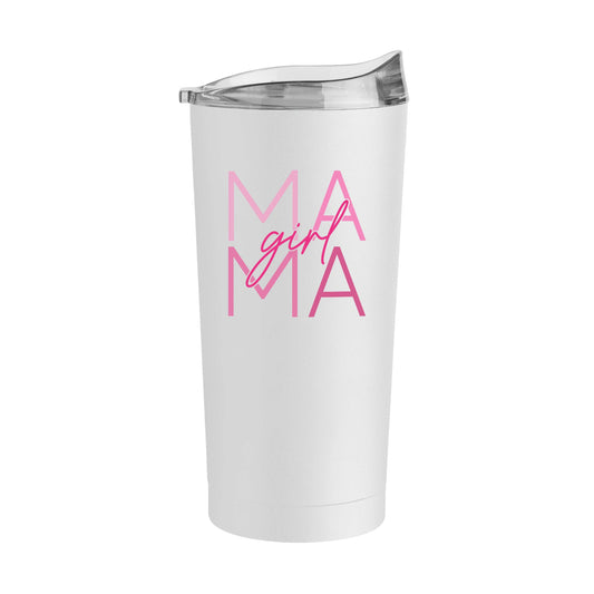 Mothers Day 20oz Girl Mama White Powder Coat Tumbler - Logo Brands - Flyclothing LLC
