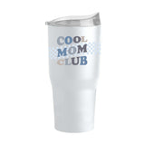 Mothers Day Blue Cool Moms Club White 30oz Powder Coat Tumbler - Logo Brands - Flyclothing LLC