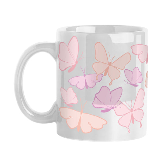 Spring 11oz Repeating Butterfly White Sublimated Mug - Logo Brands - Flyclothing LLC
