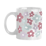 Spring 11oz Repeating Colorful Flowers White Sublimated Mug - Logo Brands - Flyclothing LLC