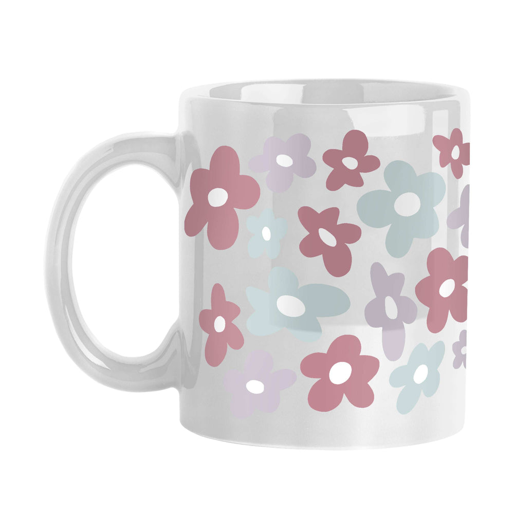 Spring 15oz Repeating Colorful Flowers White Sublimated Mug - Logo Brands - Flyclothing LLC