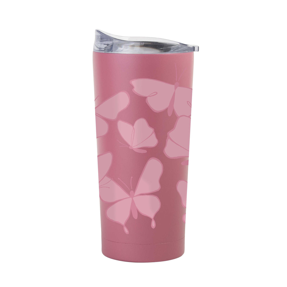 Spring 20oz Tonal Repeating Butterfly Berry Powder Coat Tumbler - Logo Brands - Flyclothing LLC