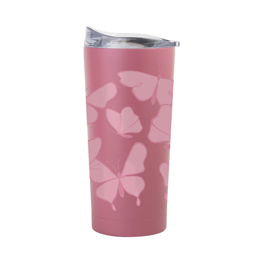 Spring 20oz Tonal Repeating Butterfly Berry Powder Coat Tumbler - Logo Brands - Flyclothing LLC