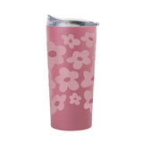 Spring 20oz Tonal Repeating Colorful Flowers Berry Powder Coat Tumbler - Logo Brands - Flyclothing LLC