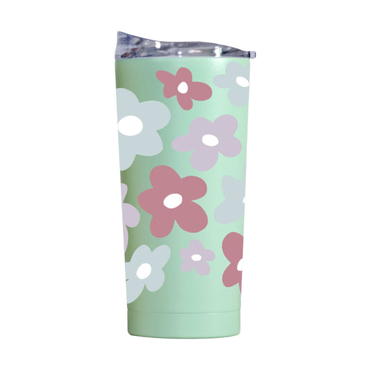 Spring 20oz Repeating Colorful Flowers Cove Powder Coat Tumbler - Logo Brands - Flyclothing LLC