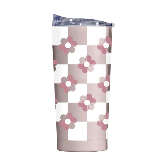 Spring 20oz Checkered Flower Dusk Powder Coat Tumbler - Logo Brands - Flyclothing LLC