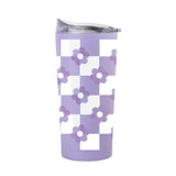 Spring 20oz Checkered Flower Lavender Powder Coat Tumbler - Logo Brands - Flyclothing LLC