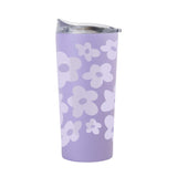 Spring 20oz Tonal Repeating Colorful Flowers Lavender Powder Coat Tumbler - Logo Brands - Flyclothing LLC