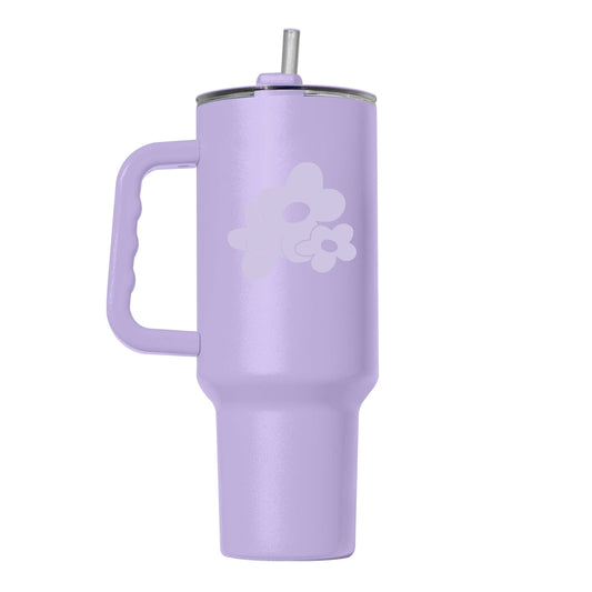 Spring 40oz Tonal Colorful Flower Trio Lavender Powder Coat Tumbler - Logo Brands - Flyclothing LLC