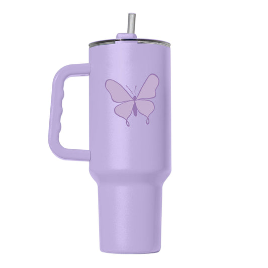Spring 40oz Tonal Single Butterfly Lavender Powder Coat Tumbler - Logo Brands - Flyclothing LLC