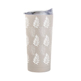 Jungle Collection White Palm Leaves 20oz Powder Coat Tumbler - Logo Brands - Flyclothing LLC
