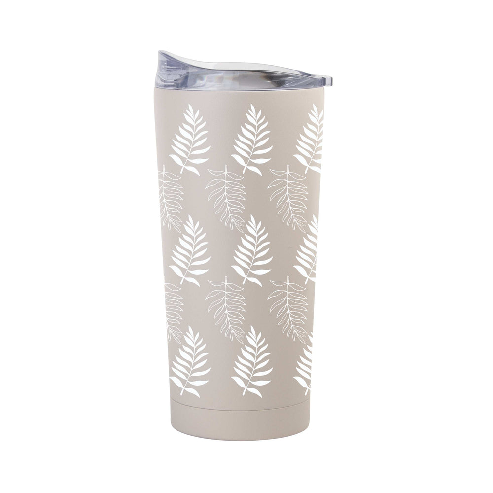 Jungle Collection White Palm Leaves 20oz Powder Coat Tumbler - Logo Brands - Flyclothing LLC
