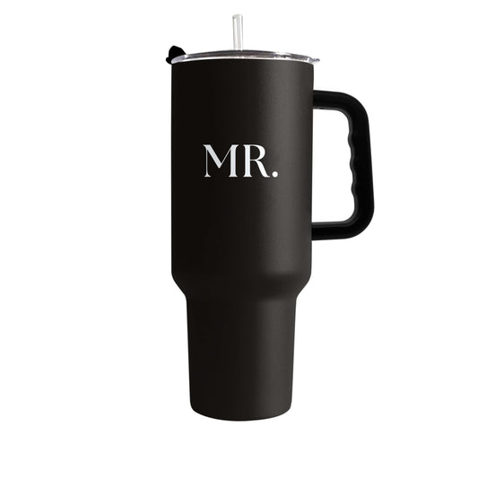 Wedding Collection Standard Font Mr. 40oz Powder Coat Tumbler - Logo Brands - Flyclothing LLC