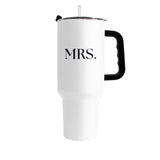 Wedding Collection Standard Font Mrs.40oz Powder Coat Tumbler - Logo Brands - Flyclothing LLC