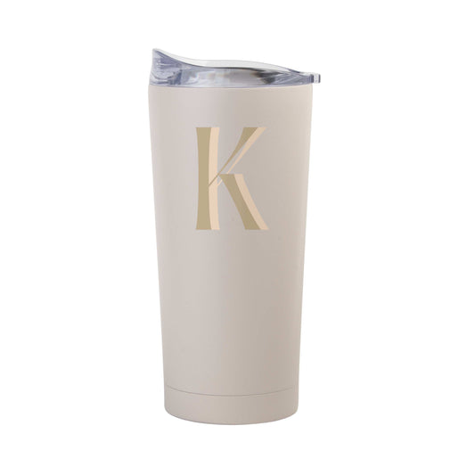 Bachelorette Sand 20oz Letter K Powder Coat Tumbler - Logo Brands - Flyclothing LLC