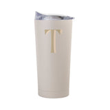 Bachelorette Sand 20oz Letter T Powder Coat Tumbler - Logo Brands - Flyclothing LLC