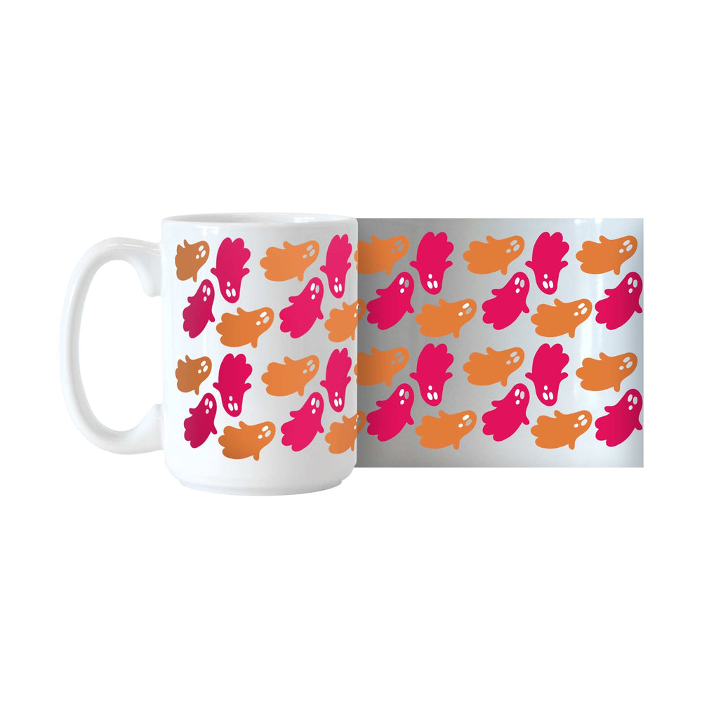 Halloween 15oz Orange and Pink Ghosts Sublimated Mug - Logo Brands - Flyclothing LLC